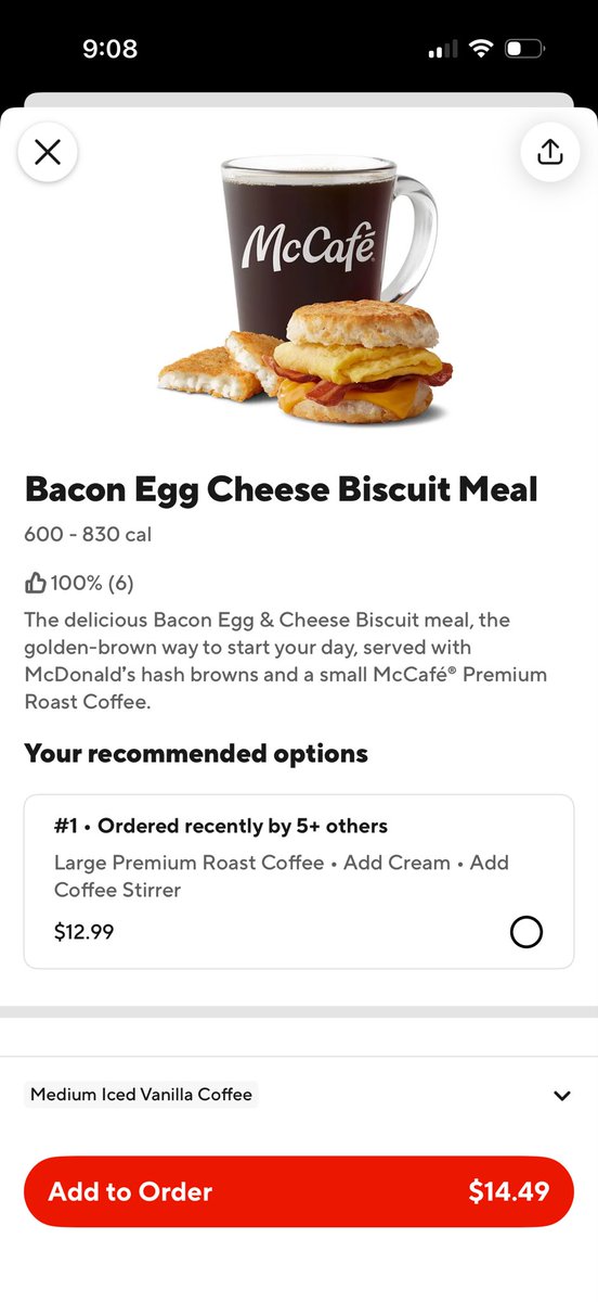 Crypto_Lurker's tweet photo. $14.50 for a breakfast combo at McDonalds. When fast food is just as much or more than other places it stops being fast food. https://t.co/Cb1HG3vzju