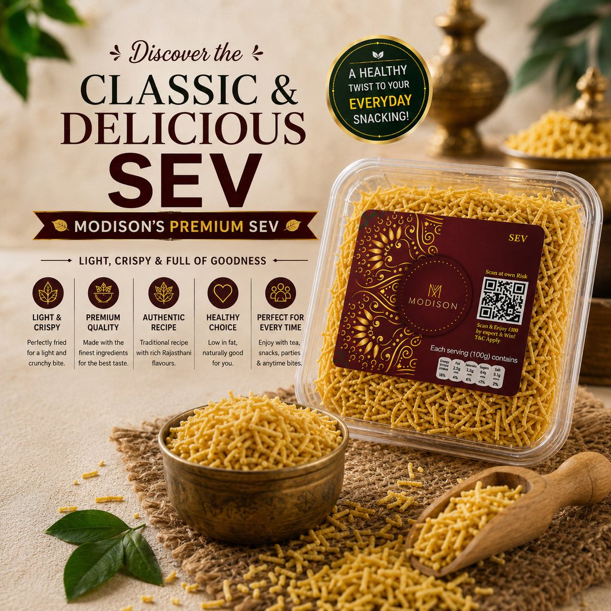 MODISONPRS's tweet photo. Light. Crispy. Authentic. ✨

Discover why Modison Premium Sev is the perfect tea-time snack.

📖 Read the blog: https://t.co/4wyTw1V5SB

#PremiumSev #IndianSnacks #Modison #TeaTime https://t.co/Mf2jm3L6Pf