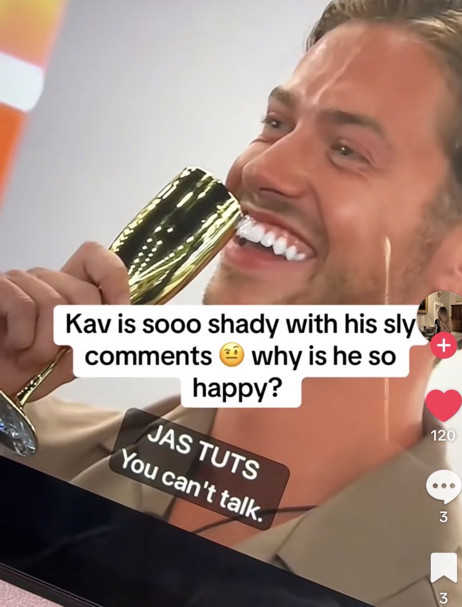 NafiiyaK's tweet photo. My problem with Kav is, if he had real feelings for Jas he'd be sat there upset, he wouldn't be sat there grinning ear to ear talking about 'this is brilliant'.  I can understand people react to things differently but most of the things he saw he already knew about.#loveislanduk https://t.co/iAKFMu6UUq