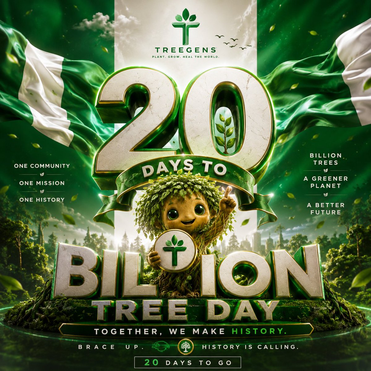 Wizdeadrollx_'s tweet photo. GM Treegens π³βοΈ
20 days.
That's all that stands between us and Billion Tree Day.
History isn't made by watching.
It's made by showing up.
Brace yourselves.
The world is about to witness what this community can do. ππ
#Treegens #BillionTreeDay https://t.co/9asp1Bul5z