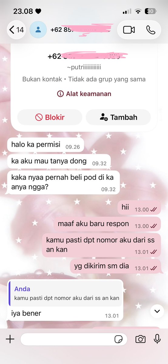 ceeecin's tweet photo. jadi org org bisa ngechat aku terus nanyain aku beneran beli di si anya itu apa engga. ga habis pikir beneran gila
TBH‼️ aku ngerasa gada pergerakan samsek sehabis aku up di twitter ini, aku pikir bakalan cpt cpt kena tu orang nya karna korban nya ga cmn 1 2 orang doang😿😿 https://t.co/PXBPjvCTMt
