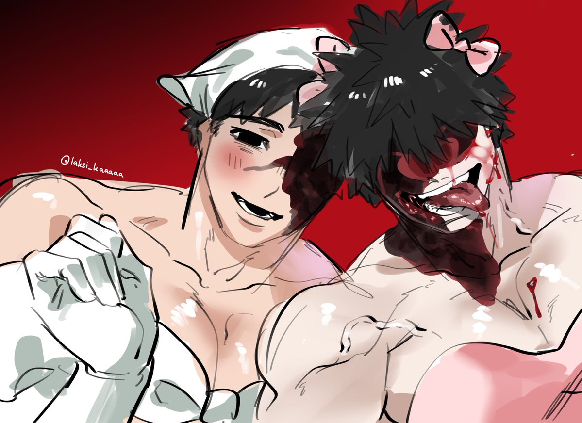 laksi_kaaaaa's tweet photo. 速水x目黒 - Zombie Stage 🥩🩸💉🔪 https://t.co/K6aqKWLA6i