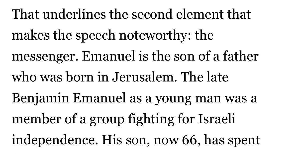 mattduss's tweet photo. Somehow I doubt that a Palestinian-American candidate’s father belonging to a paramilitary group responsible for multiple massacres, as Irgun was, would be described this way. https://t.co/l5HlBTJ2g8