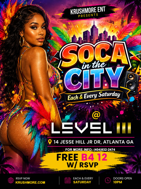 KrushmoreATL's tweet photo. SOCA IN THE CITY
FREE ALL NITE w/TICKET
Sat Jul 11th @ LEVEL III 
 https://t.co/9oX6ih12or https://t.co/RvhD5Zx1Yo