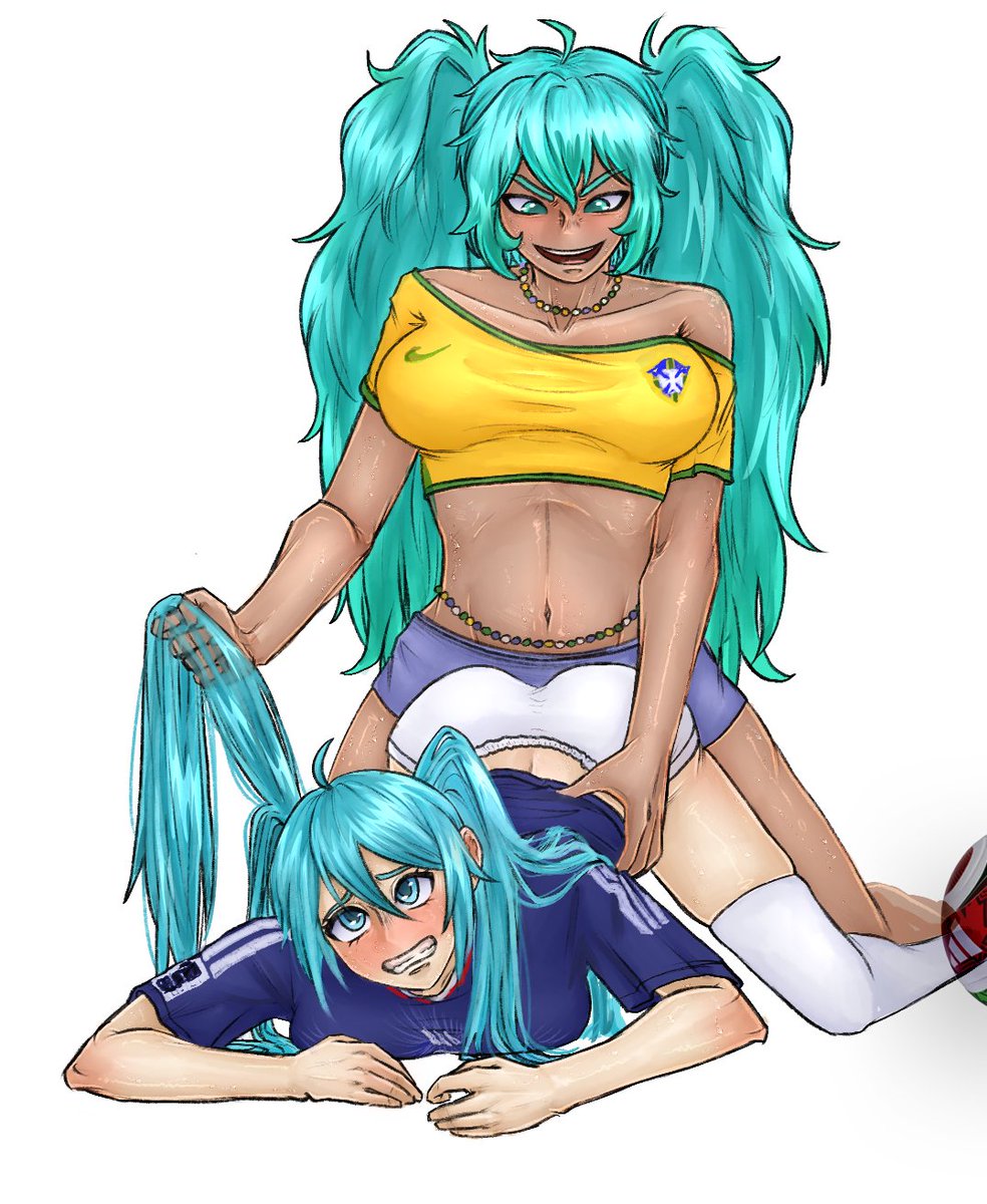 saintchanny's tweet photo. posting this after brazil got eliminated feels illegal...  buuut at least we still fucked the japanese miku ✋

#hastunemiku #brazilianmiku #worldcup #初音ミク #vocaloid https://t.co/MbgA4Y9GMN