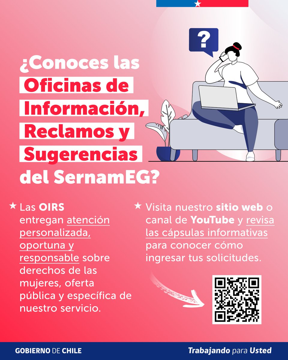 SernamEG_RM's tweet photo. 🤩¡Conoce el nuevo portal ciudadano de la OIRS del SernamEG!

👏🏼La plataforma tiene un funcionamiento ininterrumpido y con tu Clave Única podrás gestionar consultas, felicitaciones,  reclamos y sugerencias. 

📲Solo debes ingresar directamente a https://t.co/E0mZqsH55d https://t.co/pTP78hyxVn