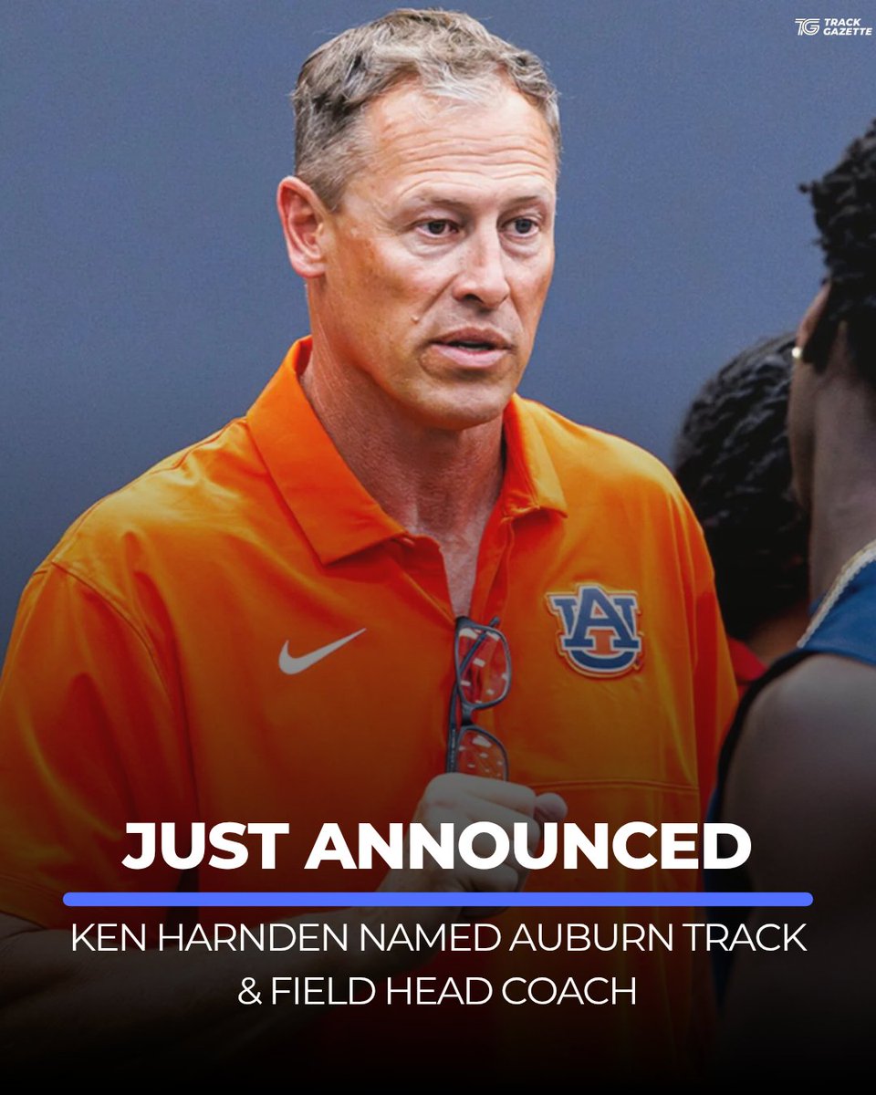 TrackGazette's tweet photo. 🚨 OFFICIAL: Ken Harnden has been named the new Head Coach of Auburn Track & Field.

Auburn University has officially named seven-time USTFCCCA National Assistant Coach of the Year Ken Harnden as the new Head Coach of its Track & Field program.

A two-time Olympian for Zimbabwe, Harnden has transformed Auburn into one of the nation's premier sprint and hurdle powerhouses since arriving in July 2022. Over the past four seasons, his athletes have played a pivotal role in the Tigers' success on the national stage.

He coached athletes that accounted for an astounding 96% (161 of 168) of Auburn men's points scored at the NCAA Indoor and Outdoor Championships during his tenure.

His group captured six individual NCAA titles, two NCAA relay championships, six SEC titles, and multiple collegiate records while helping Auburn earn four consecutive NCAA team trophies.

He also guided the development of World Record holder and two-time Bowerman finalist Ja'Kobe Tharp, NCAA sprint champion Kayinsola Ajayi, and numerous Olympians and international stars.

Across 23 years as an NCAA Division I coach, Harnden has mentored 31 individual NCAA champions, four NCAA champion relay teams, 24 Olympians, and more than 200 First-Team All-Americans, while contributing to five NCAA team championships.