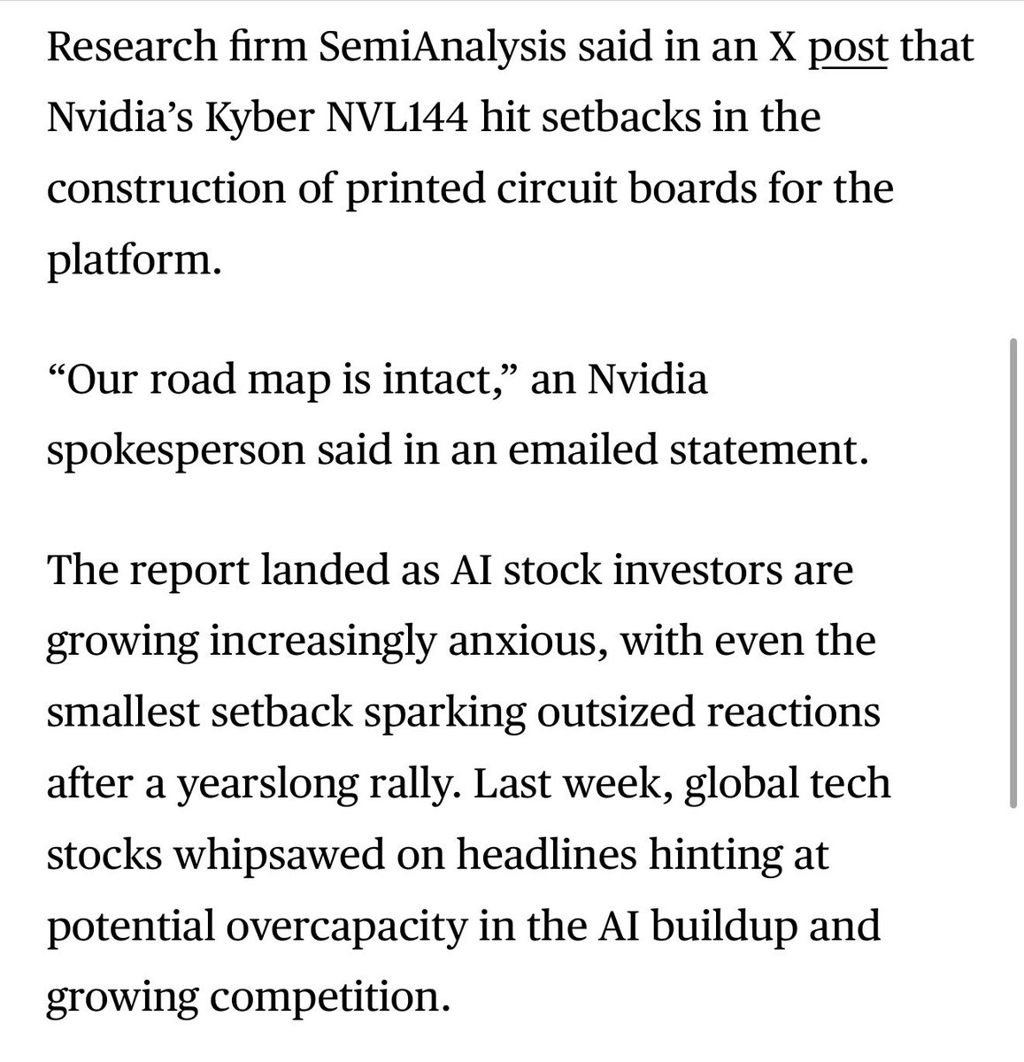 benitoz's tweet photo. Everyone is suddenly an expert on Kyber PCB yields from the outside

Supply chain tea leaves matter, but they are not the whole system

Apple taught this lesson every iPhone ramp: supplier panic first, product reality later

I’ll wait for Jensen anon

$NVDA https://t.co/7v6H51osCc