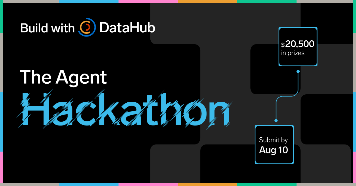 devpost's tweet photo. Code speed is no longer the bottleneck. Data reliability is. Introducing the Build with DataHub: The Agent Hackathon. Build solutions that show what's possible when agents have the right context! https://t.co/5W5b36JAti