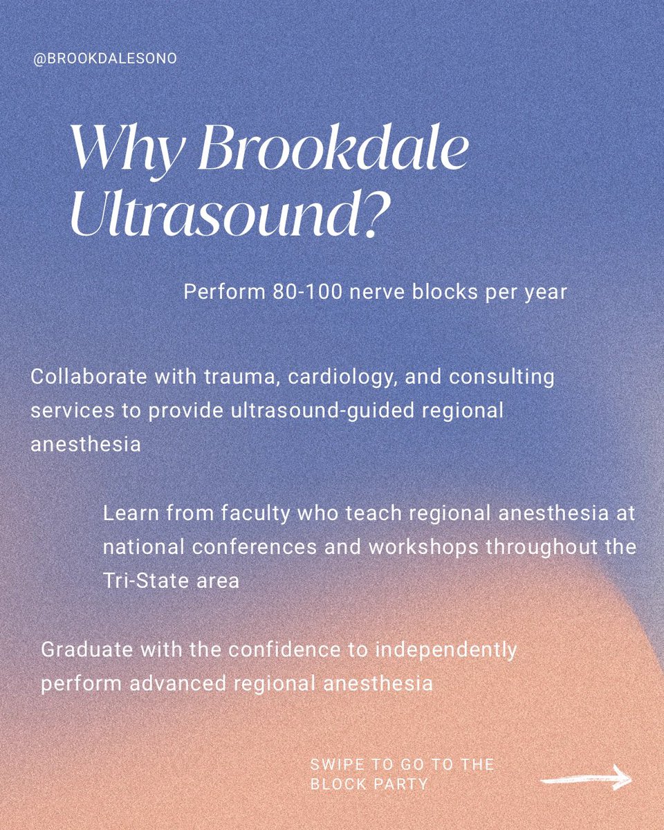 BrookdaleSono's tweet photo. Part 1 of Why #BrookdaleSono 💜 we love nerve blocks and if you come here you can be a master at them too! 

#eusfellowship #scuf #regionalanesthesia #EmergencyMedicine https://t.co/tmxZ2jOmfL