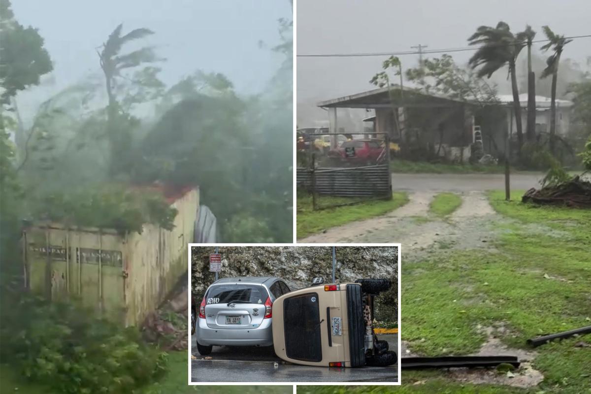 nypost's tweet photo. Super typhoon smashes American islands in the Pacific with terrifying winds causing catastrophic damage https://t.co/iMZX4xsJ4W https://t.co/X6YjZmwHQv