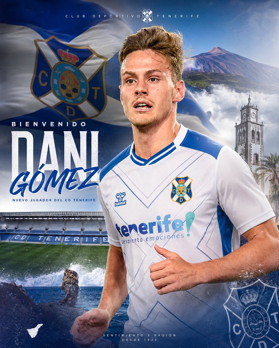 ciiveraa_'s tweet photo. 𝐃𝐀𝐍𝐈 𝐆𝐎𝐌𝐄𝐙

El delantero que estaba en búsqueda de equipo, ya tiene destino.

El CD Tenerife se ha puesto en contacto con el jugador y su agente en las últimas horas para acordar un contrato de dos temporadas.

El jugador ya en Tenerife preparado para la pretemporada. https://t.co/k2ngTujJt9