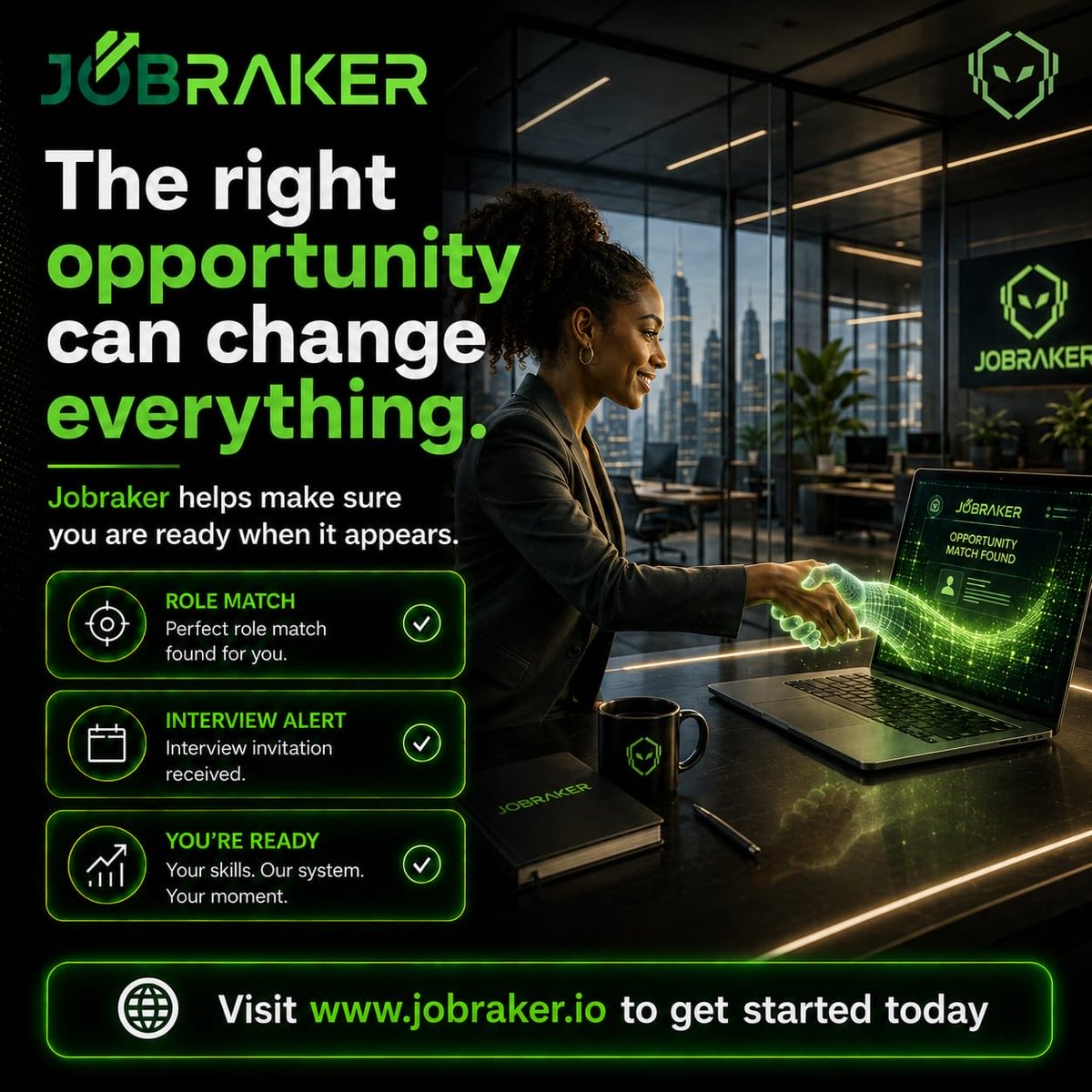 Area50Tech's tweet photo. Finding the right job shouldn’t be luck.

AI is changing how people get hired, and Jobraker is building for that future.

⚡ Smarter matching.
⚡ Better visibility.
⚡ Better opportunities.

#AI #FutureOfWork #Jobraker #Tech https://t.co/vaytDzP2p0