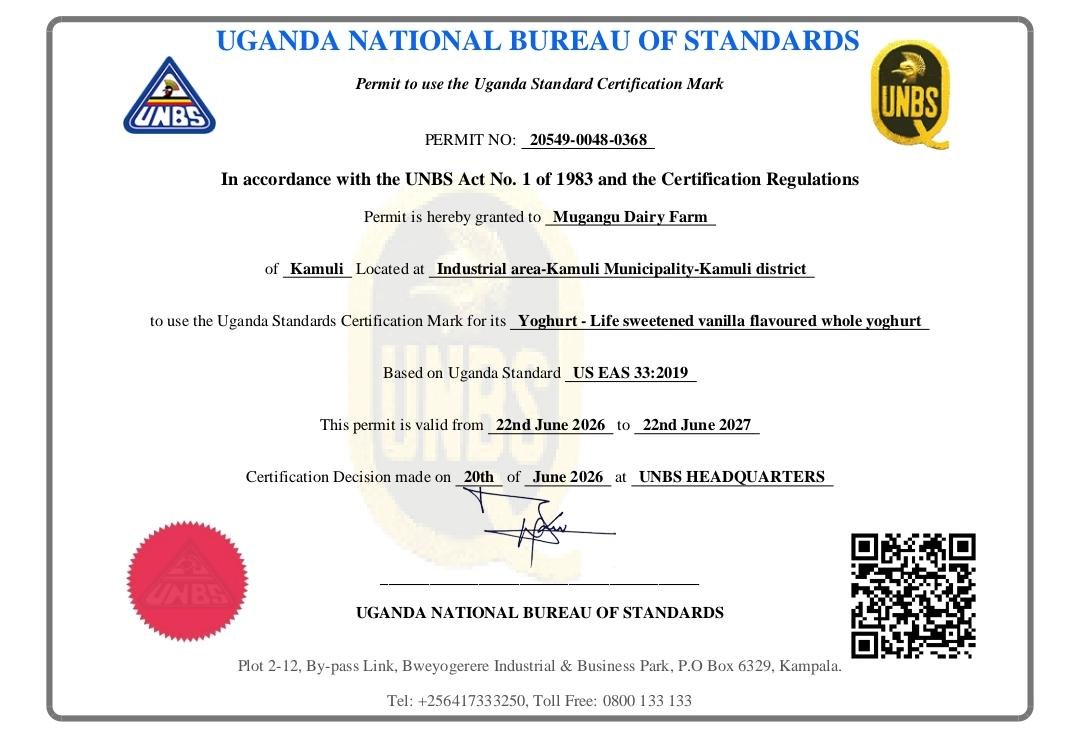 Yoba4Life's tweet photo. On our ongoing project of promoting Nutrition &amp; Livelihoods through probiotic School Yoghurt Feeding Programme in Busoga, Y4L supported Life Yoghurt &amp; Asaba Farm systems to obtain UNBS Q-mark to ensure a reliable supply of probiotic yoghurt to schools that meet national standards https://t.co/ZL9TvcAABc