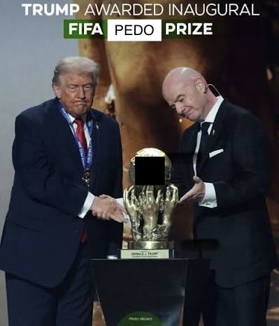 EducatingTrump2's tweet photo. @FIFAcom @fifamedia @FIFAWorldCup FIFA is corrupt to the core.

Once again, you bend the knee and kiss the ring of fascist pedophile trump. 

If Balogun plays, the entire tournament loses all integrity and will forever be remembered for the shame of the corruption and greed of FIFA’s despots. https://t.co/um4Tjd1xf2