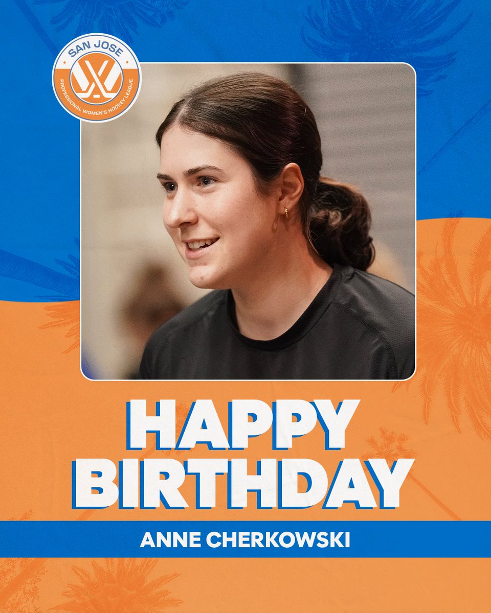 PWHL_SanJose's tweet photo. Wishing Anne Cherkowski the best birthday ever 🥳 https://t.co/Yb2I8Ka2jj