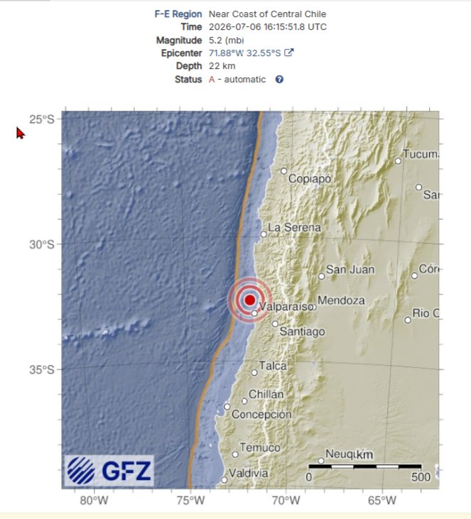 Geo_Risk's tweet photo. Reciente #sismo #temblor Chile Central
Solucion preliminar GFZ mb 5.2, 22km profundidad focal, 42 km al W de Papudo
Fases P y S claramente perceptibles, sistema @Xancura Nano funciono ok 10s antes https://t.co/Lq224b3c4T