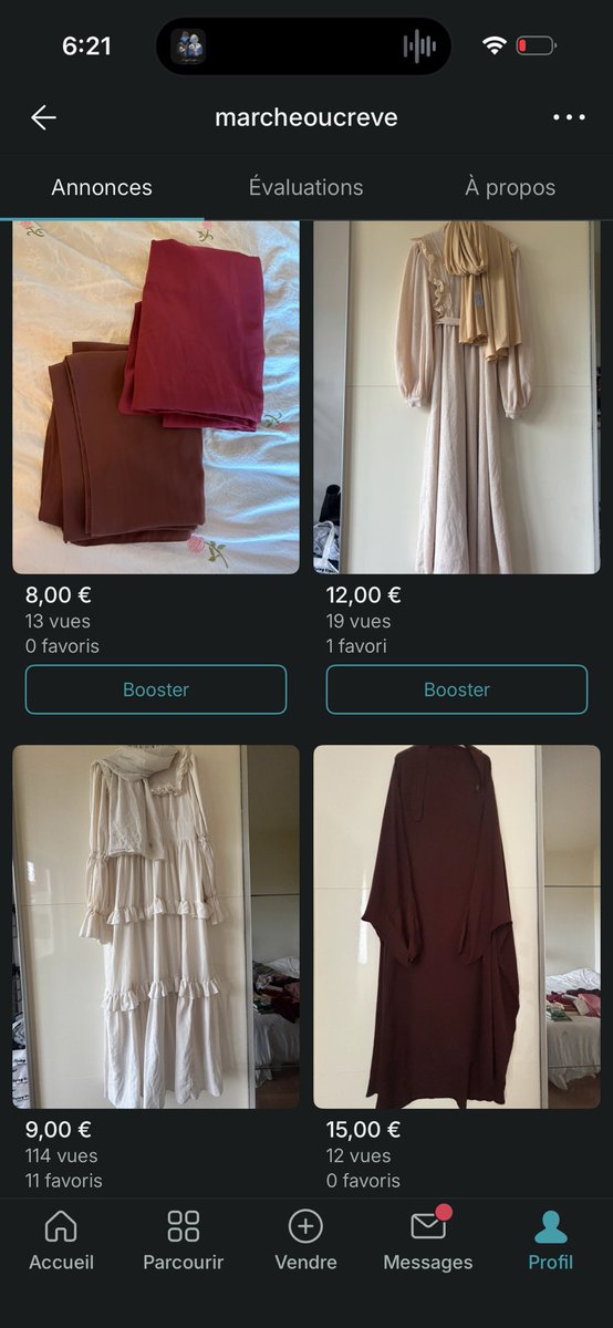 confesschelou's tweet photo. Salam aleykoum wa rahmatullah wa barakatuh, étant anciennement voilée je vends toutes mes tenues pour me faire un peu d'argent inshAllah. Tout est disponible sur vinted, j'ai essayé de mettre des prix assez bas, je prenais soins de mes affaires tout est comme neuf! https://t.co/otutHNKmml