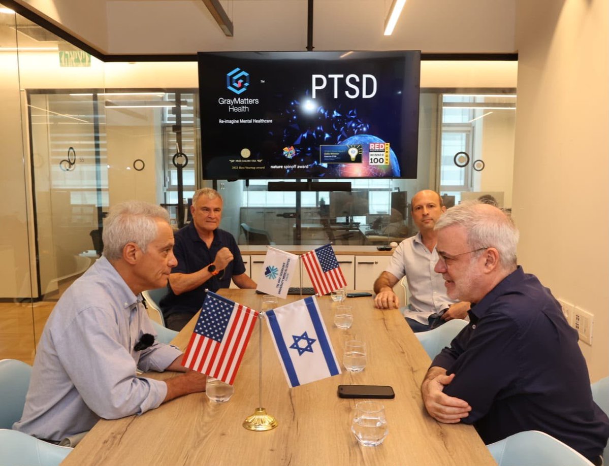 RahmEmanuel's tweet photo. One of the most inspiring examples of coexistence I saw in Israel was the partnership between Ichilov Hospital, Project Rozana and Al-Najah hospital, where Palestinian doctors are trained alongside Israeli colleagues to improve healthcare for everyone.

At @tasmc1, I met with Israeli and Arab doctors, nurses, and medical staff who work together, caring for every patient, no questions asked. Others have the luxury to debate whether coexistence is possible. The medical professionals at Ichilov Hospital do not debate it, they make it a practice of their profession.