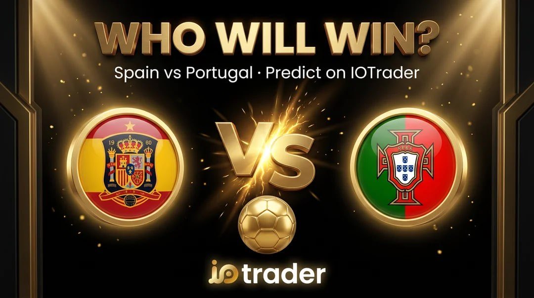 iotraderio's tweet photo. 🇪🇸 SPAIN vs PORTUGAL 🇵🇹

The Iberian derby is TODAY. 🔥

Who's taking it? Don't just watch, predict it. Create or trade this market on #IOTrader and turn your call into a position. ⚽🟡

Your prediction. Your edge. Your rewards.

#WorldCup #PredictionMarkets #DeFi https://t.co/7I1I9NewAG