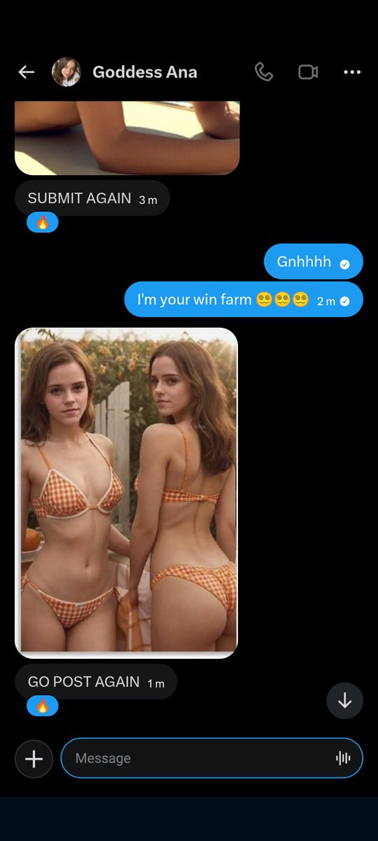 Alexiswankx's tweet photo. I lost again against @AnaDeArmasSimp in a #nationbattle... I'm now his little french win farm that can't resist to american superiority 😵‍💫

#wankbattle https://t.co/3rkaWPws0h
