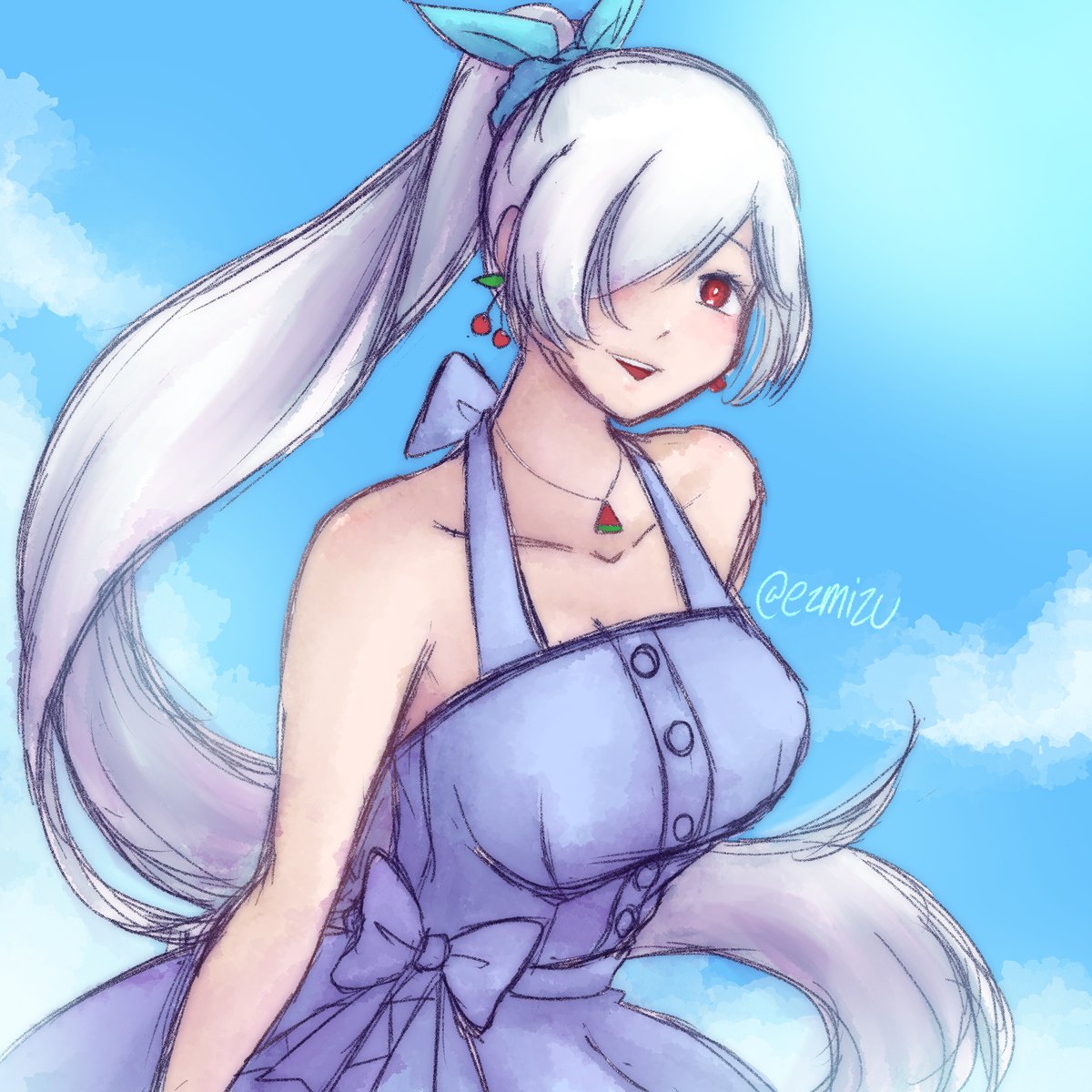 ezmizu's tweet photo. I hope I'm not too late, I just want to design a cute and comfy sundress for her 🥹🥹

#NIKKE #NIKKEsummer2026 #NIKKEfanart https://t.co/lKOTvTgKO4
