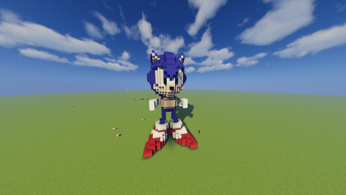 MertiMcFly's tweet photo. Tried to build classic Sonic in Minecraft https://t.co/1fZ3vBY4oB