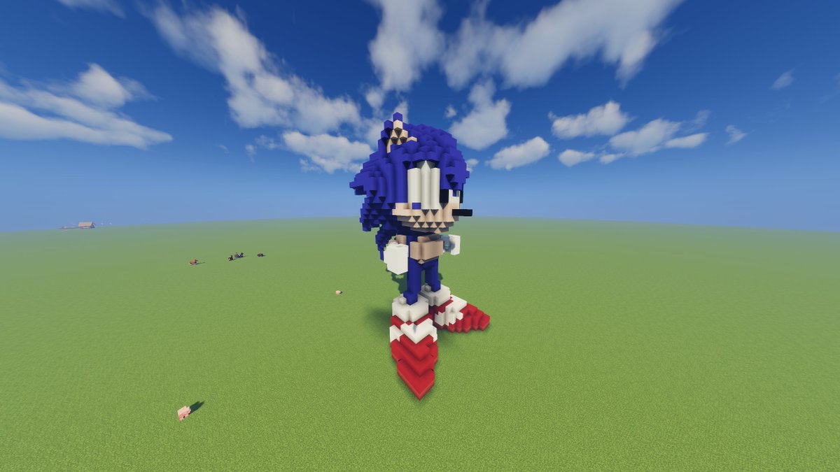 MertiMcFly's tweet photo. Tried to build classic Sonic in Minecraft https://t.co/1fZ3vBY4oB