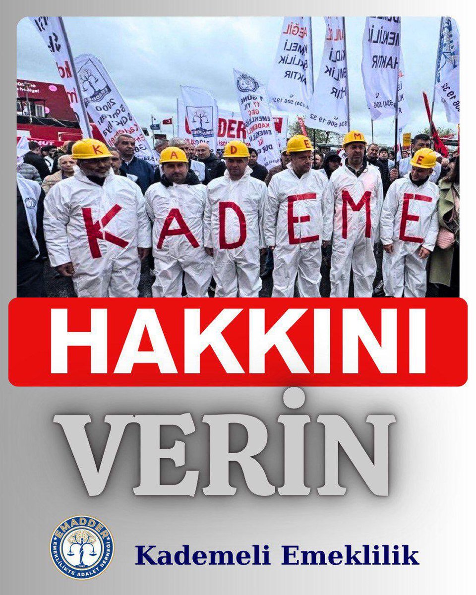 munlu184118's tweet photo. Alın teriyle çalışan milyonlarca insanın talebi ne ayrıcalık ne de imtiyazdır
Beklentimiz emeğin karşılığının daha adil bir düzenlemeyle teslim edilmesidir
#KademeÇıksınArtık

#debutforfour Türkiye'ye F-35 #HandeErçel 5 TL'lik Alexander Nübel Diploma Davası Tom Barrack #şakagibi https://t.co/FZTGtO7alW