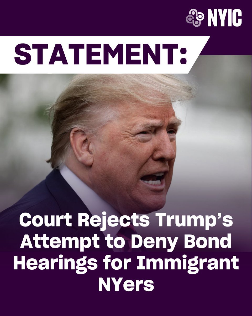 thenyic's tweet photo. 🚨Court Rejects Trump’s Attempt to Deny Bond Hearings for Immigrants

"We applaud the Appeals Court in this case for reaffirming this fundamental principle and making clear that the government cannot detain people without accountability." @HeyItsMurad

https://t.co/RBV2azNuCY https://t.co/hMP8Rdv4wA