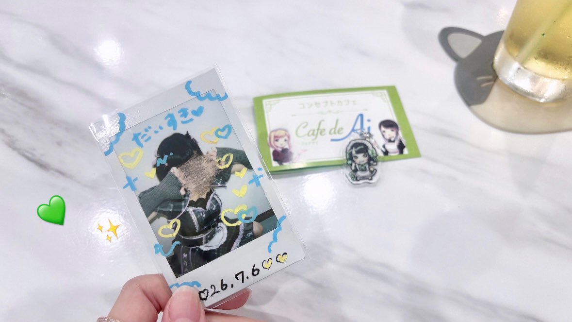 NEKOI_SY's tweet photo. 今日もありがとうー₍ᐢ..̮ᐢ₎💚急遽ラストまで！のこった！たのしかったー！！！休憩頂いてCafe de Aiさんの周年イベントおじゃましにいった🏃🎀久々のコンカフェたのしかった(ᵒ̴̶̷-ᵒ̴̶̷ )♡おめでとうございます😽あみゅもありがとー‼️次は金曜日ー‼️✋🏻🍒 https://t.co/UVw20cuQLf