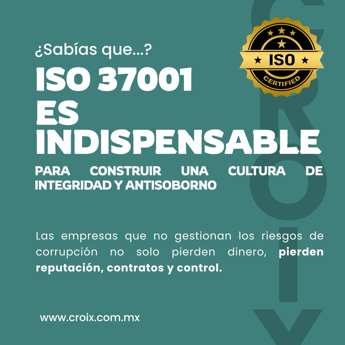 CroixAIN's tweet photo. Contar con un Sistema de Gestión Antisoborno ya no es una ventaja competitiva, sino una necesidad estratégica.
En Croix ayudamos a las organizaciones a transformar el cumplimiento en un sistema para generar confianza, fortalecer la gobernanza y proteger el valor de la empresa. https://t.co/6BHVq0gi31