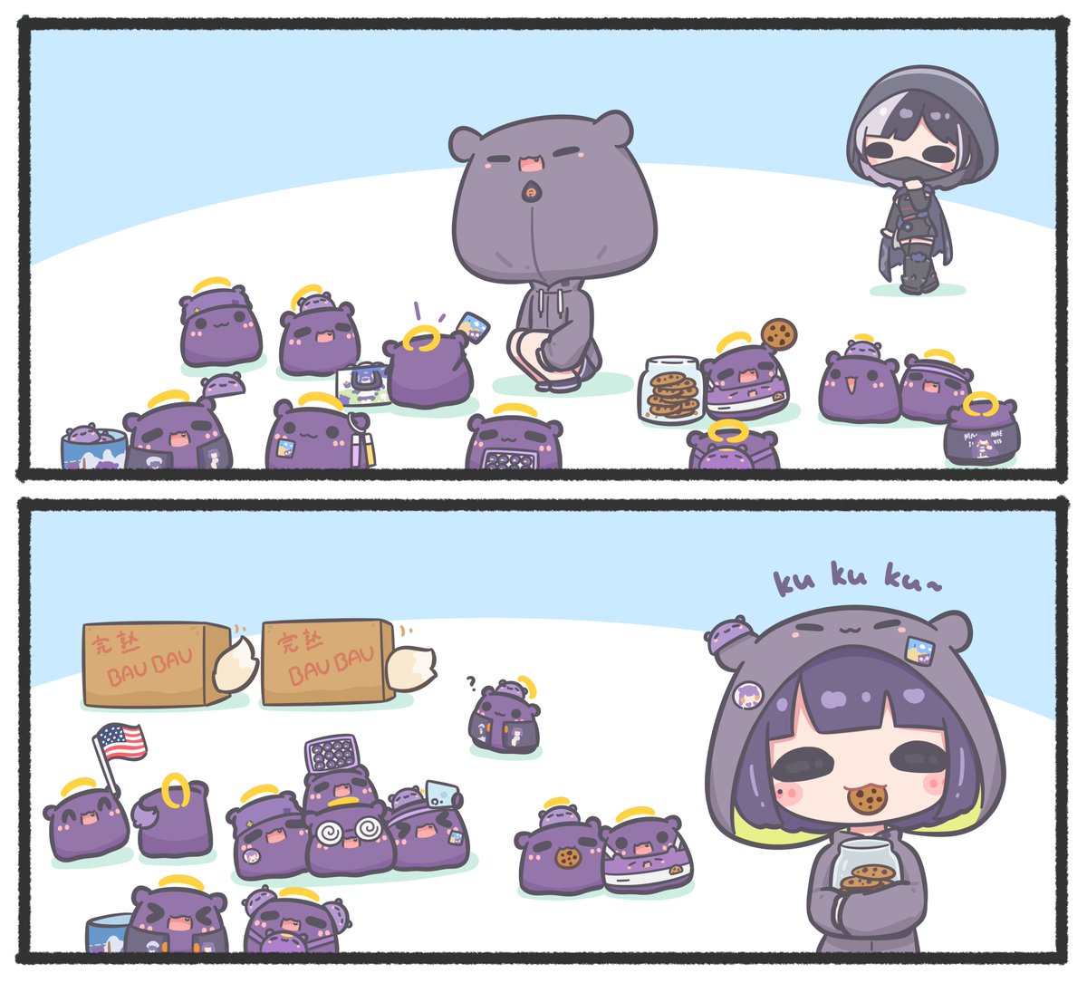 mpien6's tweet photo. "Hey, that tall friend really likes my cookie!"
"Why does she sound kinda familiar?"

#inART https://t.co/qDrqxjxGN8