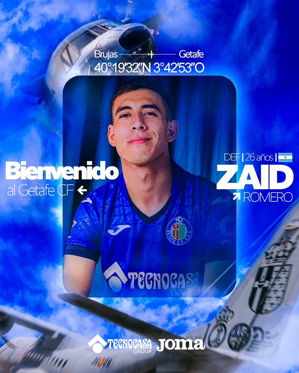 GetafeCF's tweet photo. 𝐂𝐎𝐌𝐔𝐍𝐈𝐂𝐀𝐃𝐎 𝐎𝐅𝐈𝐂𝐈𝐀𝐋: Acuerdo con Club Brujas para el traspaso de Zaid Romero.

✍️ El central argentino ficha por cuatro temporadas hasta 2030. 

¡𝐁𝐢𝐞𝐧𝐯𝐞𝐧𝐢𝐝𝐨 𝐝𝐞 𝐧𝐮𝐞𝐯𝐨, 𝐙𝐚𝐢𝐝! 🤩