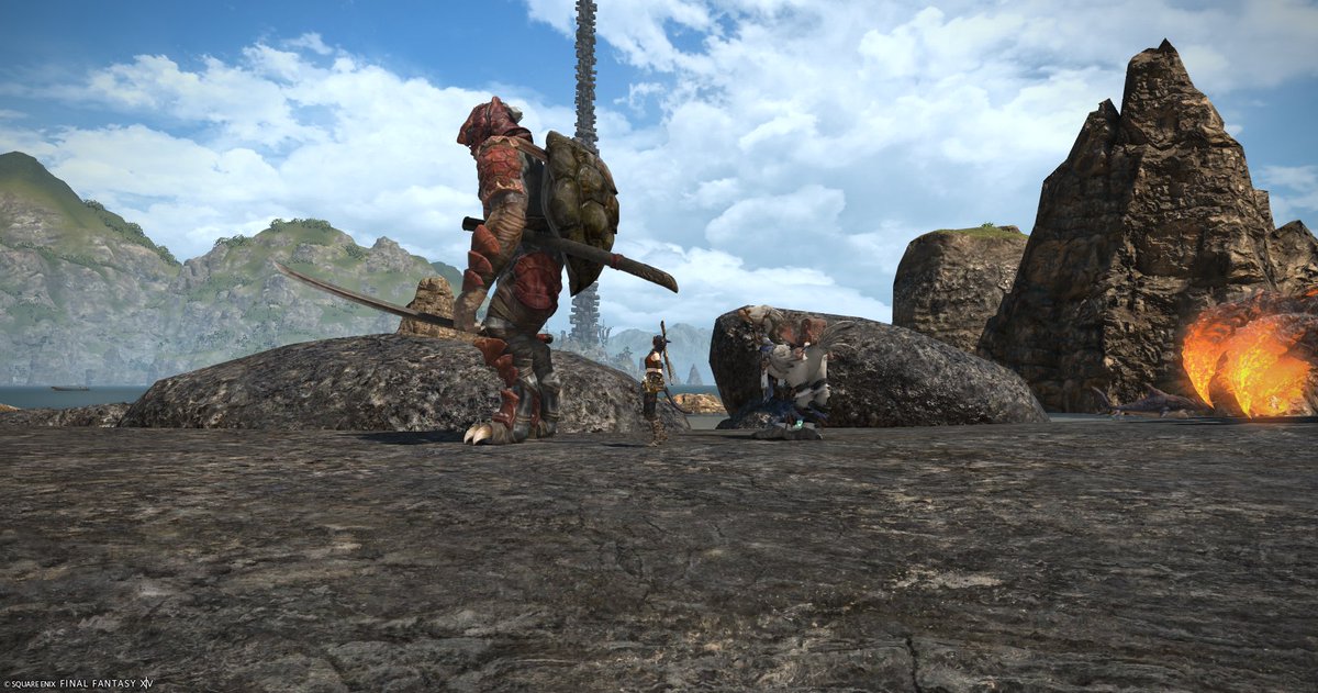 MioLiz_ff14's tweet photo. ユウギリこれ船いらないってことか？泳ぐのか？走るのか？？

いつも何の気なしに倒してたBモブこんなでかかったのか

そんなわけで今日は紅玉海序盤まで！ https://t.co/Tpsh9pBj3e