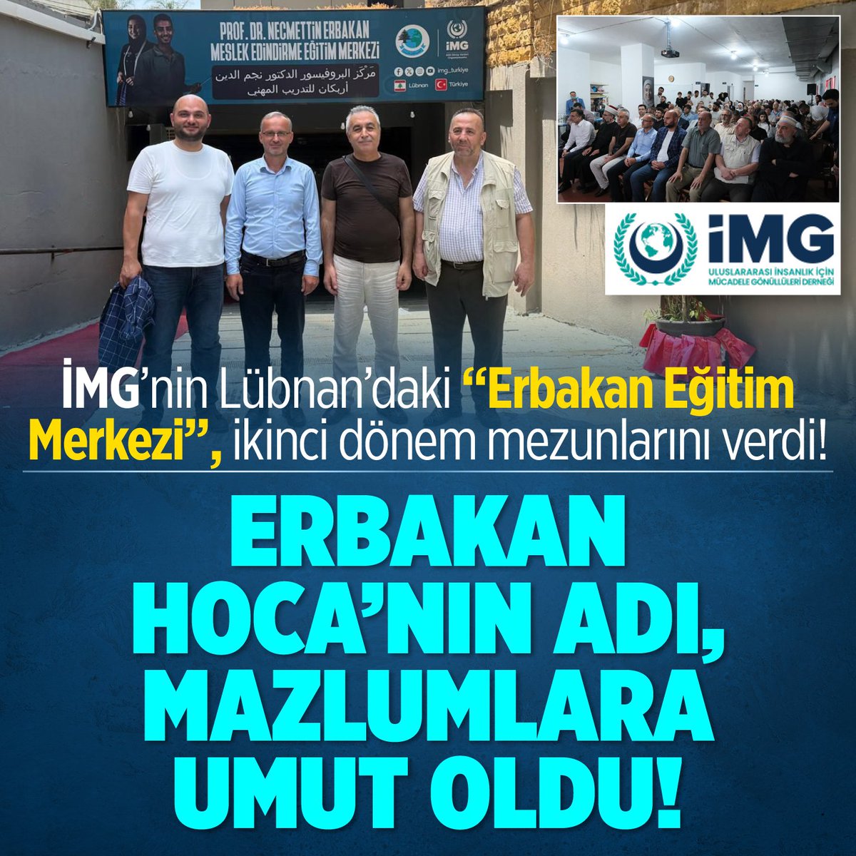 milligazetecom's tweet photo. 📌  İMG’nin Lübnan’daki Erbakan Eğitim Merkezi ikinci dönem mezunlarını verdi! Erbakan Hoca’nın adı, mazlumlara umut oldu

🔔Haberin detayları için tıklayın ⤵

https://t.co/JGLGlJQVDX https://t.co/I4EevPNE9i