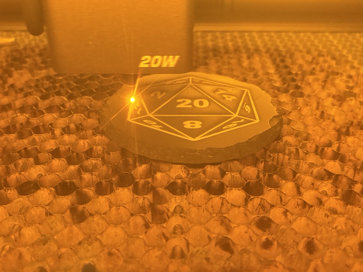 lootandlair's tweet photo. So many slate coasters in need of laser engraving. Six different designs, two or three sets of each. All with a fantasy/ttrpg/d20 theme.
https://t.co/nyJRCe1QA3
#d20 #craftshow https://t.co/GqwMFUhcCE