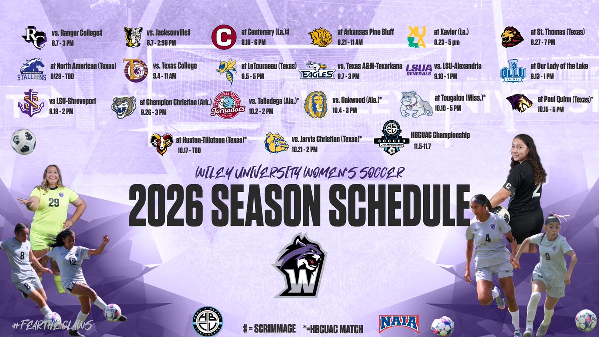 WileyAthletics's tweet photo. We are leveling up in 2026! Check out our schedule and read about our opponents. 
https://t.co/Ty0kr0bnmm
#FeartheClaws #WhereWinnersThrive #GoForthInspired https://t.co/WJPeFYaUn3