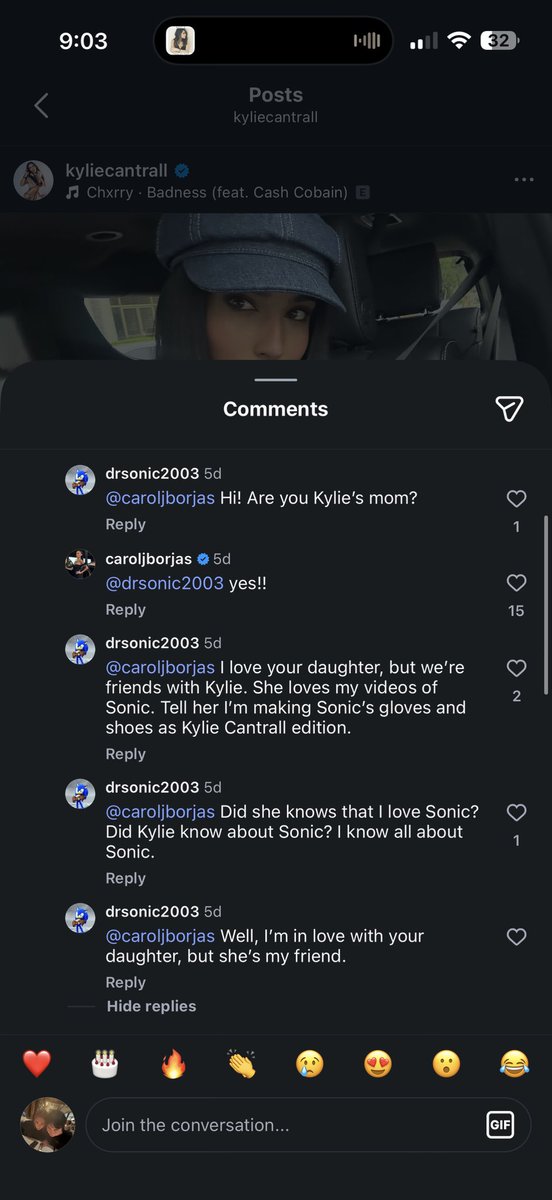 LottiePotat's tweet photo. i know y’all QTS know this man, replying to kylies moms comment to admit he’s in love with kylie. everyone block https://t.co/d7SjEpas1a