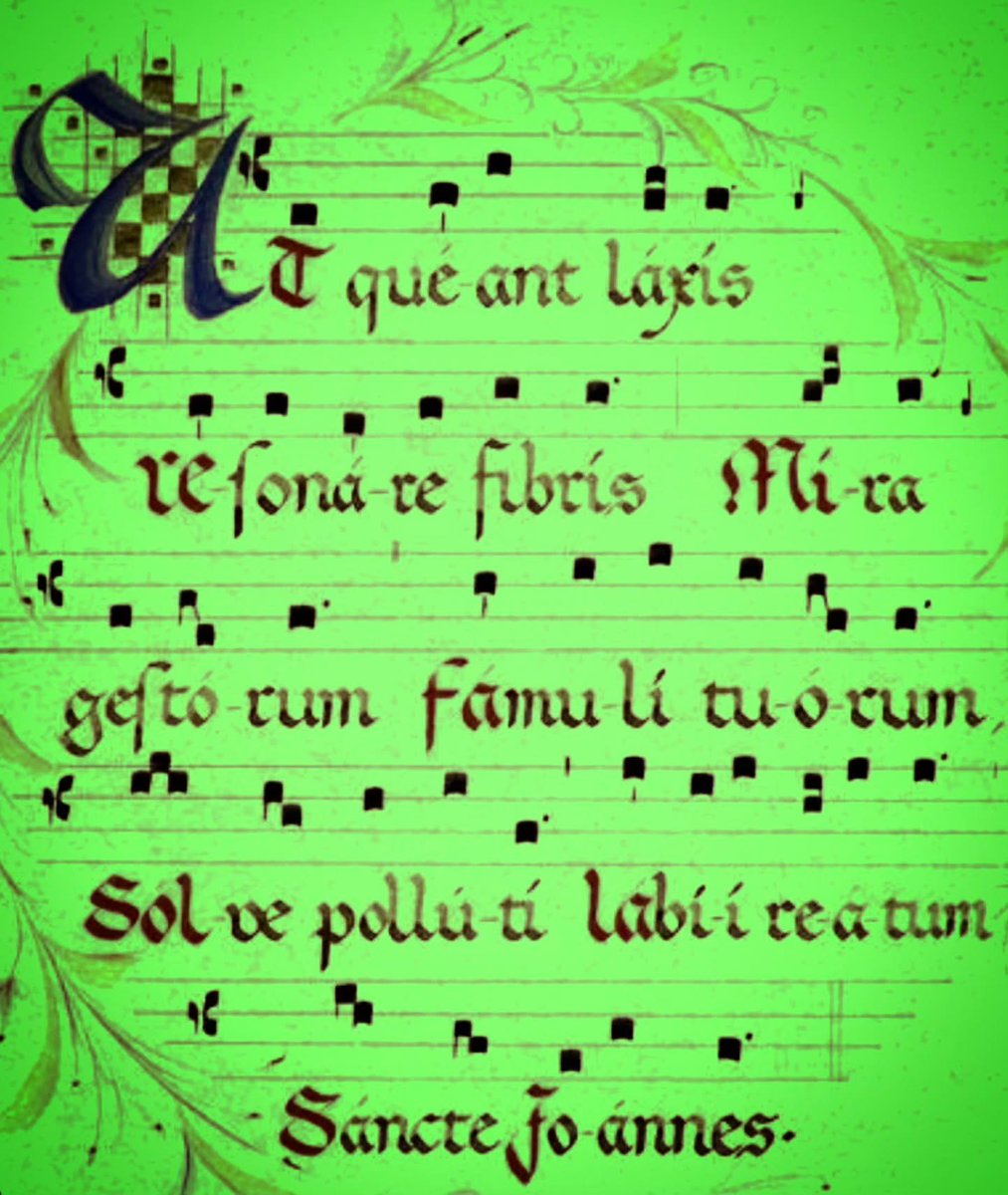 ecoaudiostudio's tweet photo. #Fact 

C. XI. The names given to musical notes by latin-language speakers—*dó, ré, mi, fá, sol, lá*—originate from a Catholic hymn to Saint John the Baptist. The master Guido of Arezzo used it to teach his students how to sing. The note *dó* was originally *Ut*. https://t.co/v1M7FrVFE0