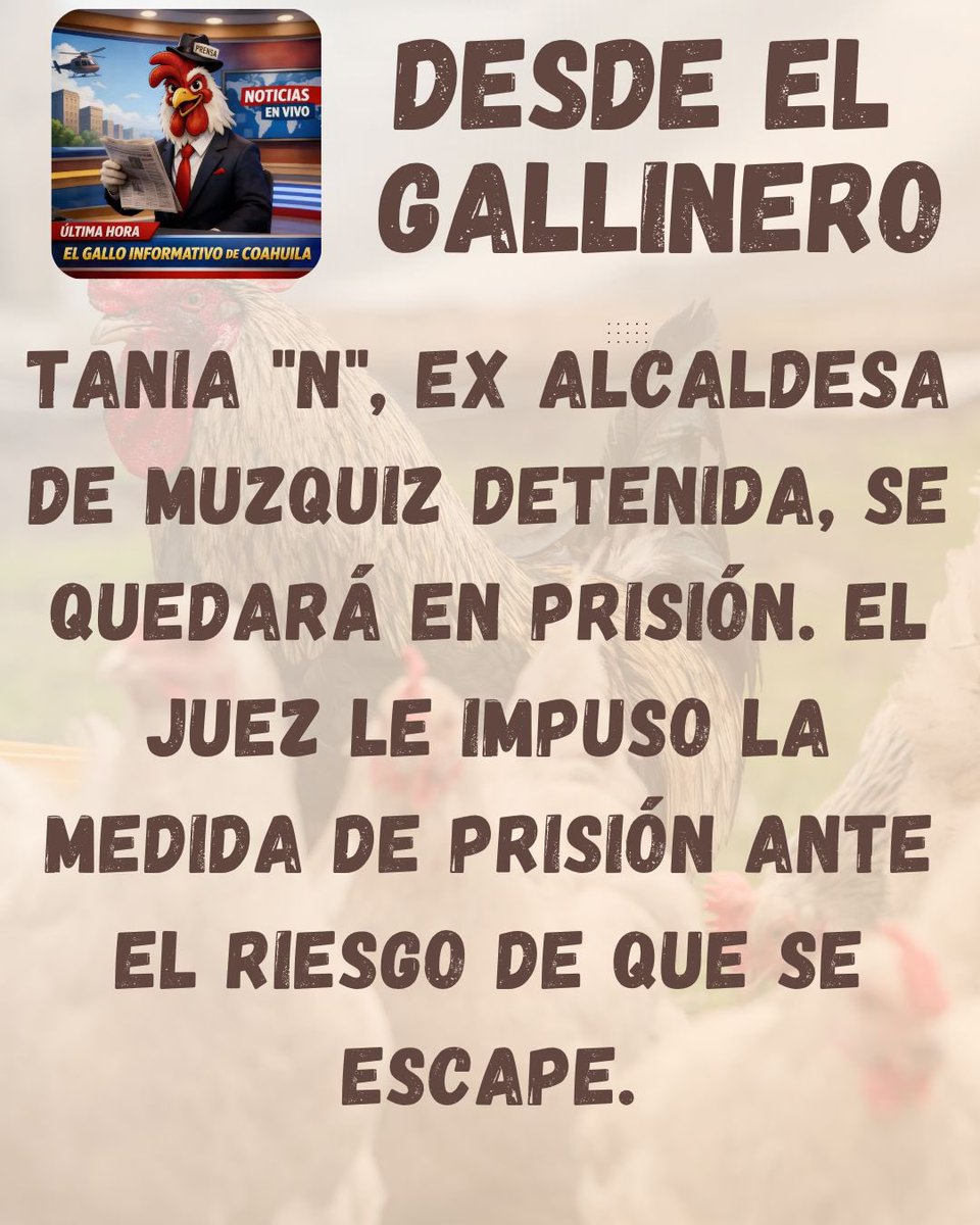 Galloinforma's tweet photo. El Juez de Control le impuso la medida cautelar de “prisión preventiva” a Tania “N” por lo que no podrá llevar a cabo el proceso en libertad ante riesgo de escape. #morena #4t #coahuila #denuncias #corrupcion https://t.co/h9v3GQ5RO3