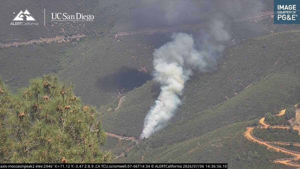 CaliFireTracker's tweet photo. The team at CWT is now monitoring the #PriestFire in Tuolumne County, CA. The fire is currently 1-2 acres, burning at a moderate-to-dangerous rate of spread. https://t.co/d3b0LPE6Tn