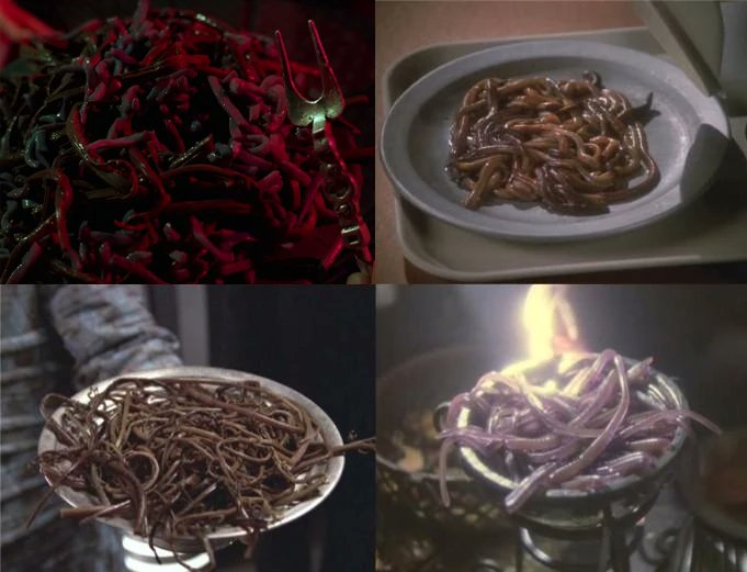 Starfleet_21_61's tweet photo. Gagh
Gagh was a Klingon delicacy made from serpent worms. Although most Klingons preferred to consume it alive, it could also be served stewed or cold.
"I've been looking forward to gagh. I haven't had it for quite a while. Very fresh."
– Jean-Luc Picard, 2368
#StarTrek #Gagh https://t.co/MuXi8hcVUg