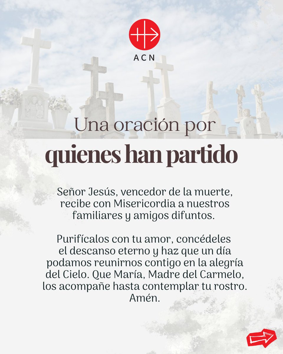 iglesiaquesufre's tweet photo. Bajo el amparo de la Virgen del Carmen, encomendemos a nuestros familiares y amigos fallecidos, confiando en la Misericordia infinita de Dios.
🕊️ Ofrece una Santa Misa por tus fieles difuntos con ACN y convierte tu recuerdo en una oración de amor que trasciende la muerte. https://t.co/9FXV4B3Q2O