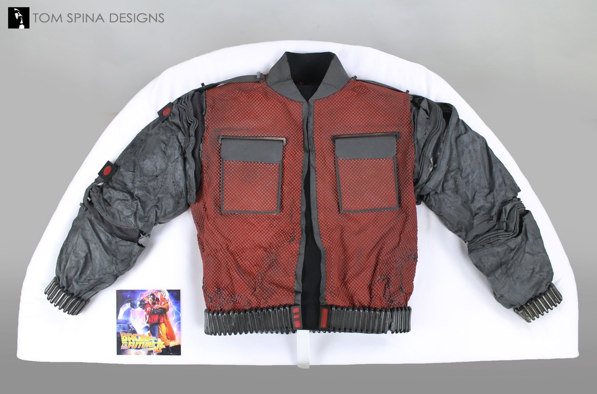 TomSpinaDesigns's tweet photo. BEFORE &amp; AFTER our restoration of this original #BackToTheFuture II jacket. We used custom archival inserts, then cleaned and repaired aging latex, foam, and urethane. See more: https://t.co/Mv9mldUO5N

#TomSpinaDesigns #BTTF #GreatScott #MartyMcFly #MichaelJFox #movieprops https://t.co/ZL9J4ZqTcr