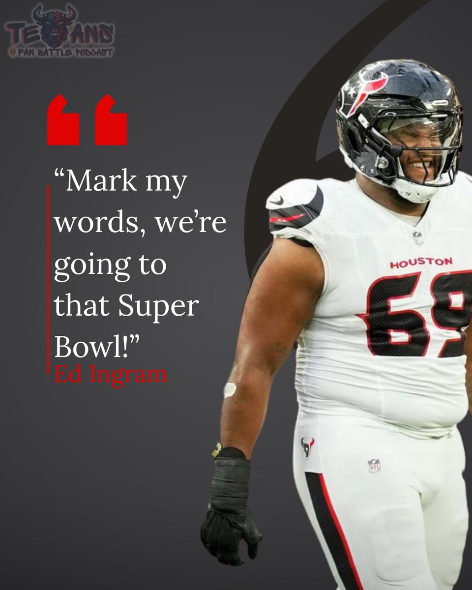 TexansFanBattle's tweet photo. Are the words of Texans Ed Ingram right? #HTownMade #Texans #TFB https://t.co/MPDKfpfyPj