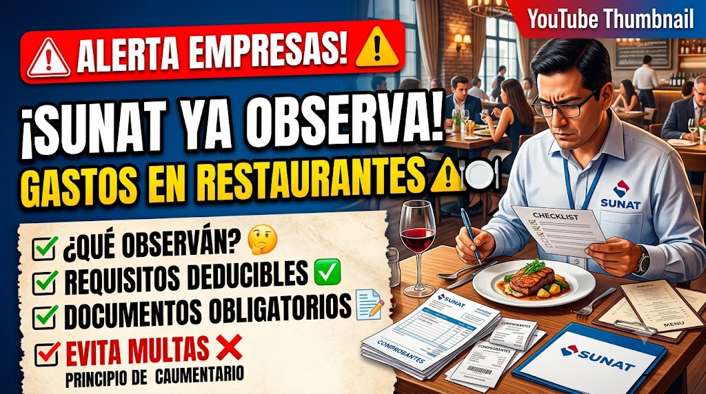 EstudiContable's tweet photo. 🚨🍽️ ¡ALERTA EMPRESAS! SUNAT YA ESTÁ OBSERVANDO LOS CONSUMOS EN RESTAURAN... https://t.co/3AY9LPf7Nb a través de @YouTube https://t.co/LEJa4MB0vz