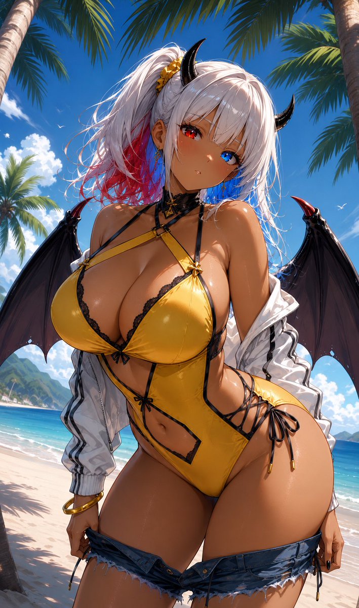 Purrdessa's tweet photo. That pout means you’re late, darling. 💛
I came to the beach to be worshipped, not watched for free—send tribute, spoil my sunshine, and prove you’re useful before I decide you only deserve the shade. 💋

#Findom #Tribute #SpoilMe #Goddess #PixelTemptress #2DFD #FinSub https://t.co/U8xqD9U6vF