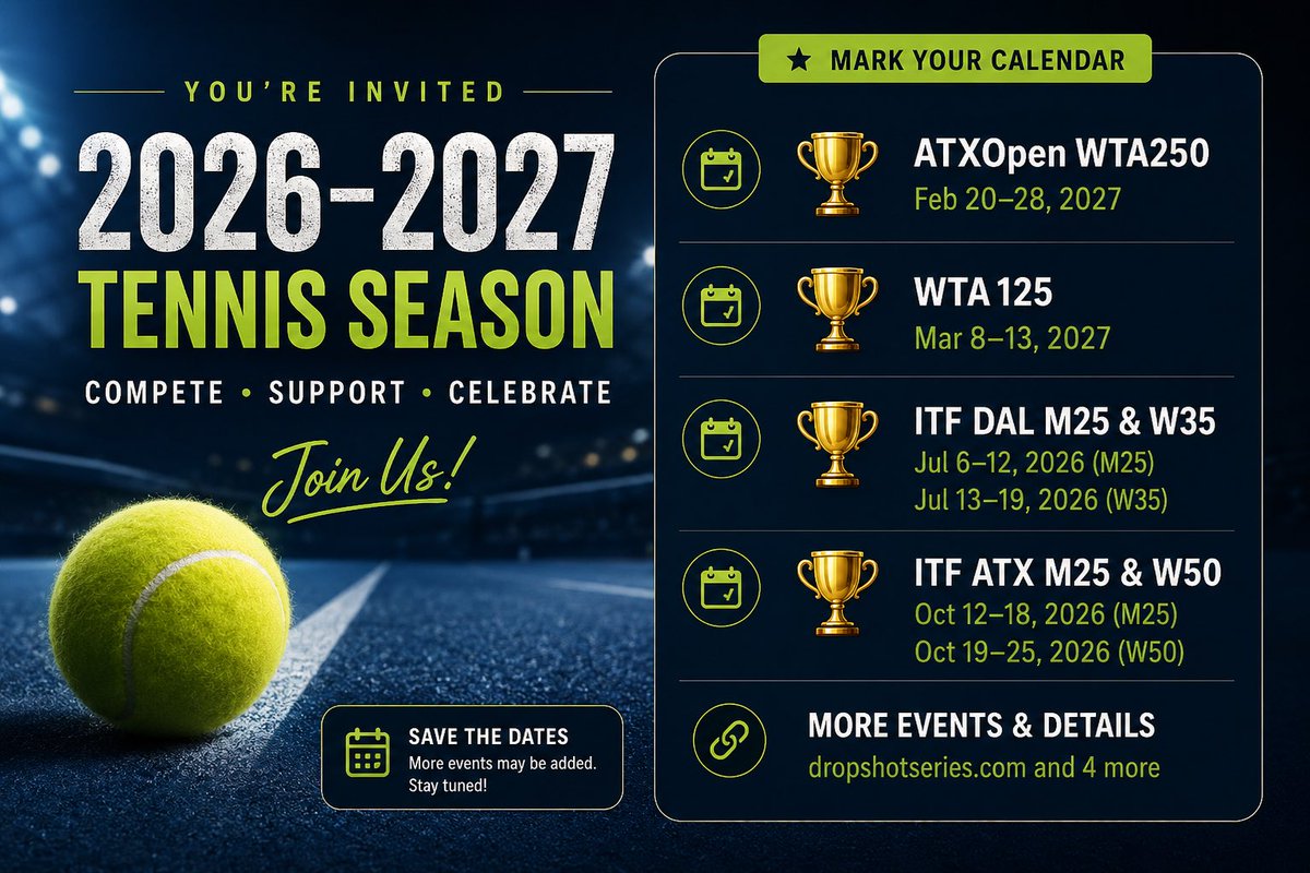 DropShot_Series's tweet photo. Texas, do you see what’s on the agenda? 🎾💪🏻 https://t.co/7w4tRKTORt
