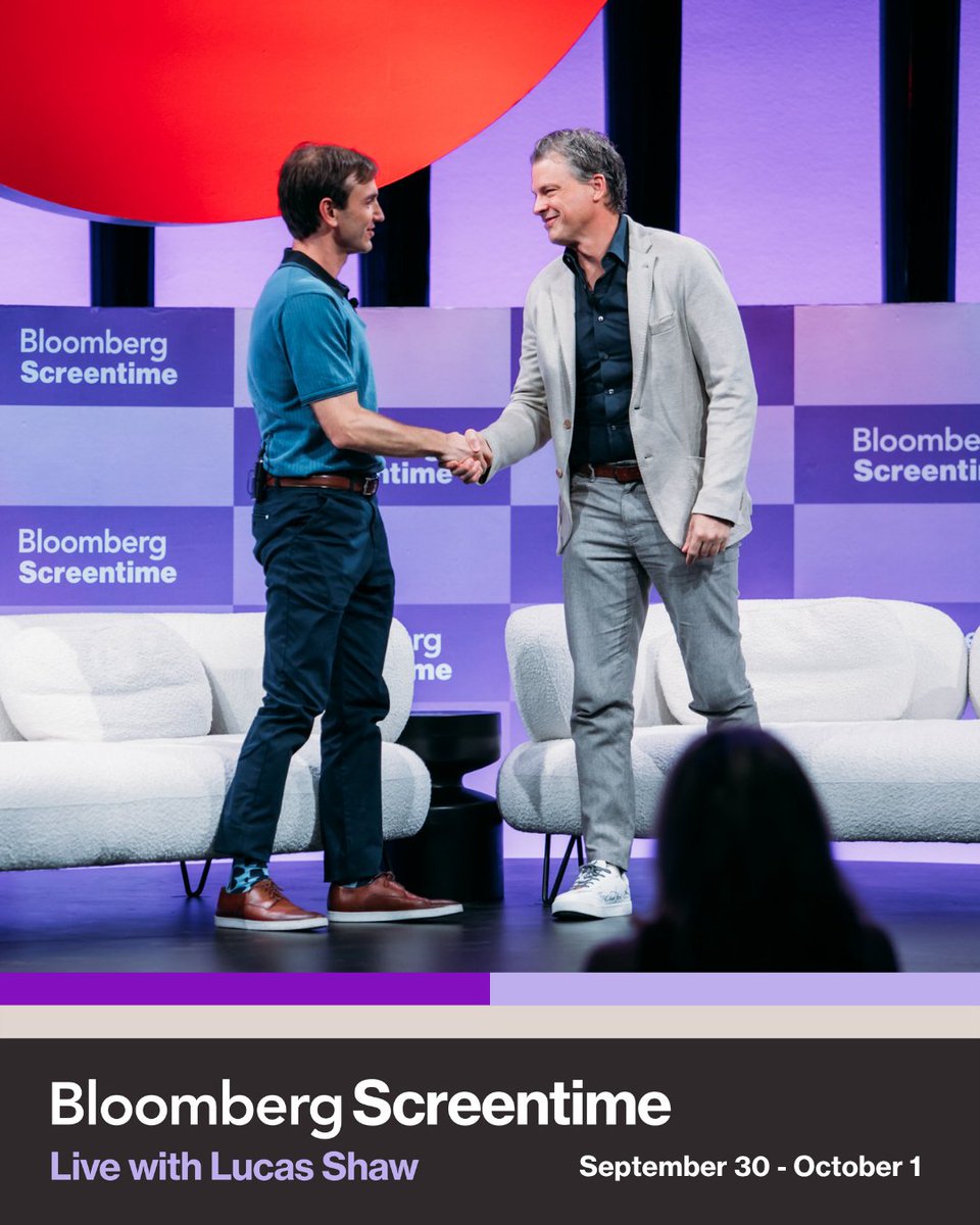 BloombergLive's tweet photo. At #BloombergScreentime, the biggest names in entertainment and business come together to discuss the forces reshaping how content is created, distributed and consumed.

From Hollywood to Silicon Valley, this is where the industry's most important conversations happen.

Join us September 30–October 1.
https://t.co/UDNm8i2C7i